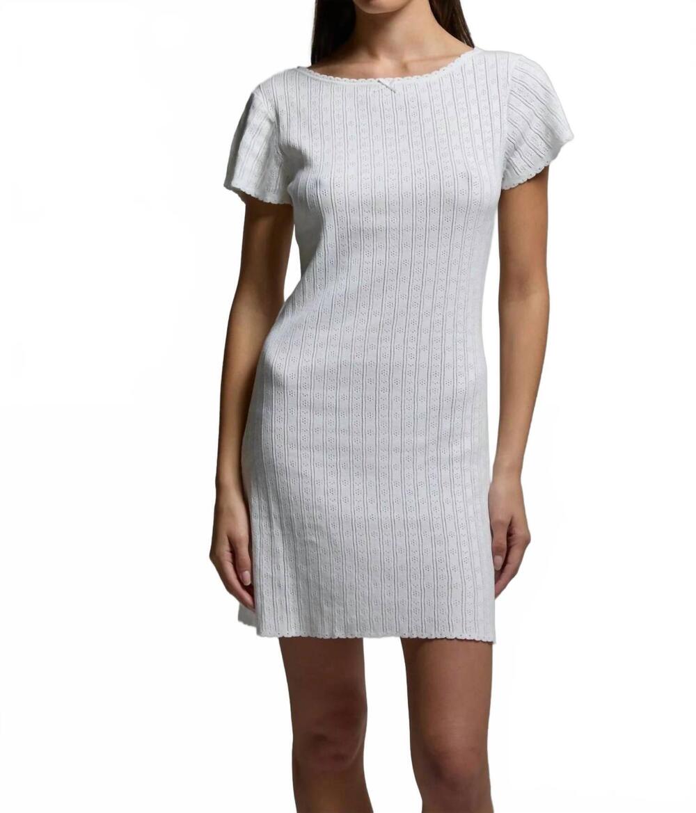 NEW ASHER piper pointelle dress in optic white